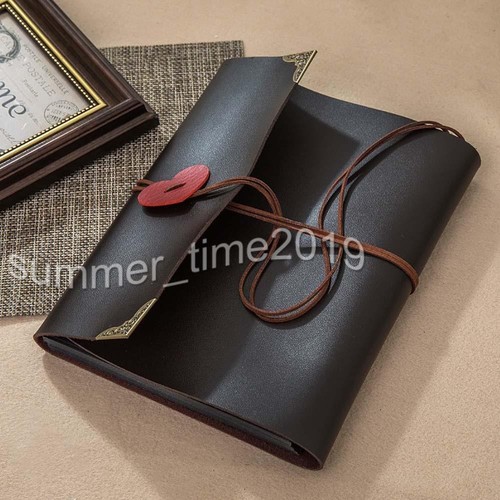 Retro leder fotoalbum diy zum - retro,